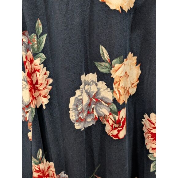 Fortune + Ivy High-Low Wrap Dress Floral Peony Plus Size 2X Navy Red - Picture 5 of 6